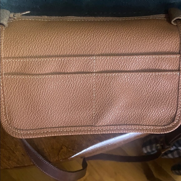 Dooney & Bourke Traditional Deep Blue/Brown Trim Leather Crossbody Bag - Picture 7 of 7